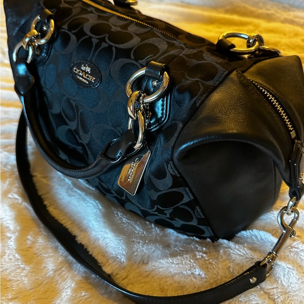 Coach Black and Silver Satchel